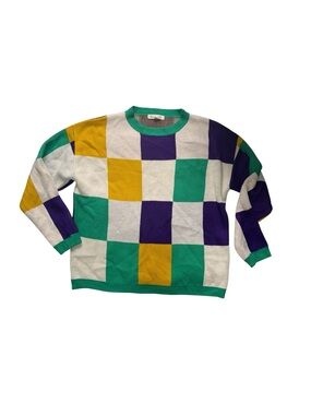 Vine & Love Mardi Gras Sweater Women's Large
